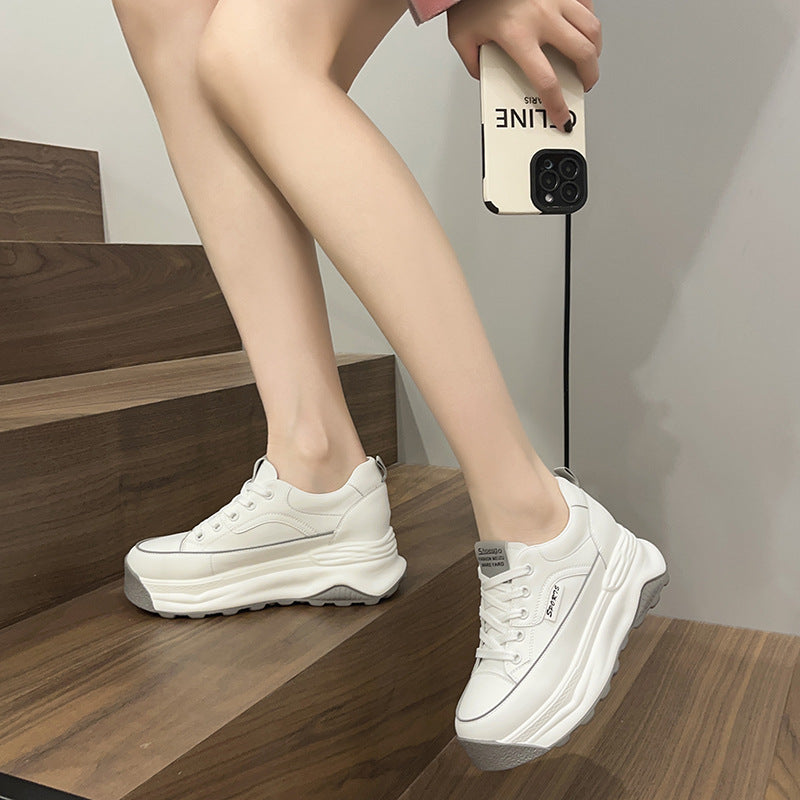 Women's Hidden White Genuine Fashionable Platform Sports Casual Shoes