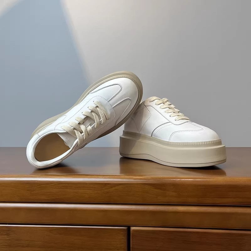 Women's First Layer Cowhide Height Increasing Insole German Training Thick Bottom Women's Casual Shoes