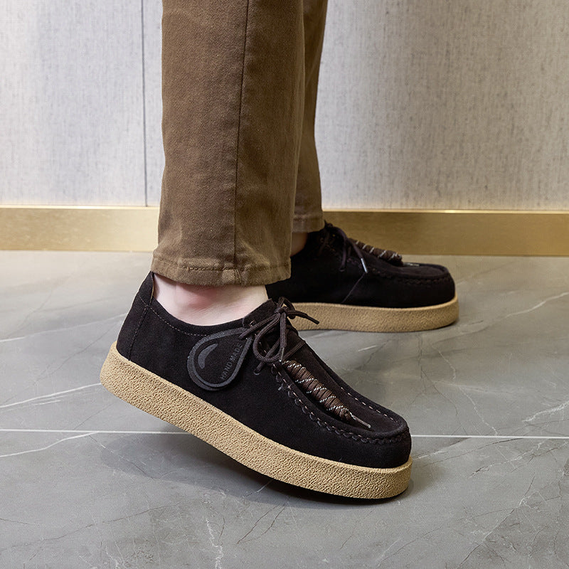 Women's & Men's Couple Platform Kangaroo Biscuit Derby Retro Women's Sports Shoes
