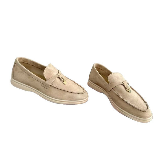 High Version Veet Tassel Pendant Flat Soft Bottom Surface Loafers