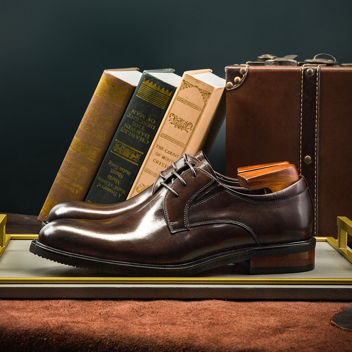 Men's Pointed Toe Formal Wear British Style Leather Shoes