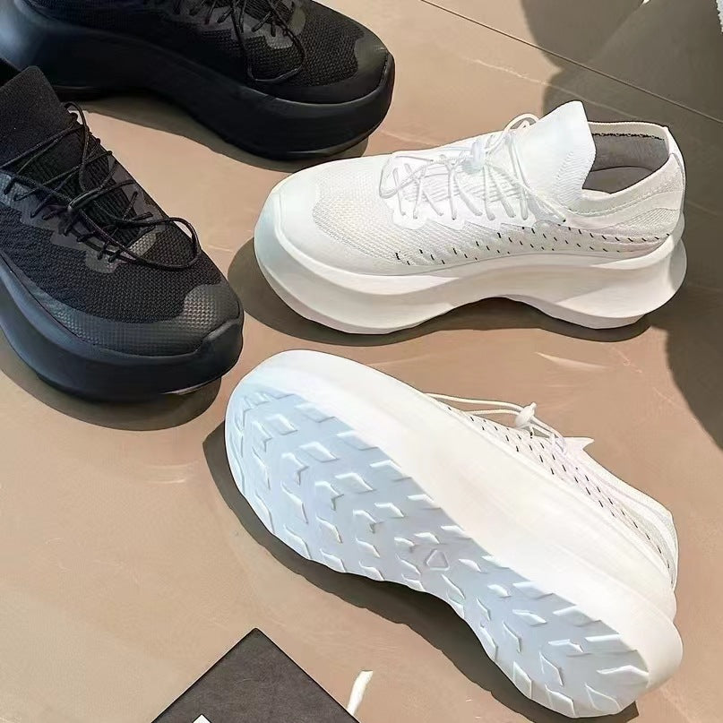 Increased Muffin Platform Flying Woven Autumn Casual Shoes