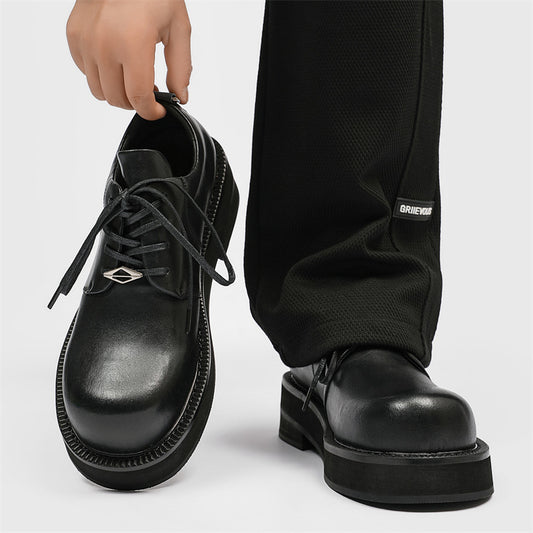 Spring Genuine Derby Platform Increased British Leather Shoes