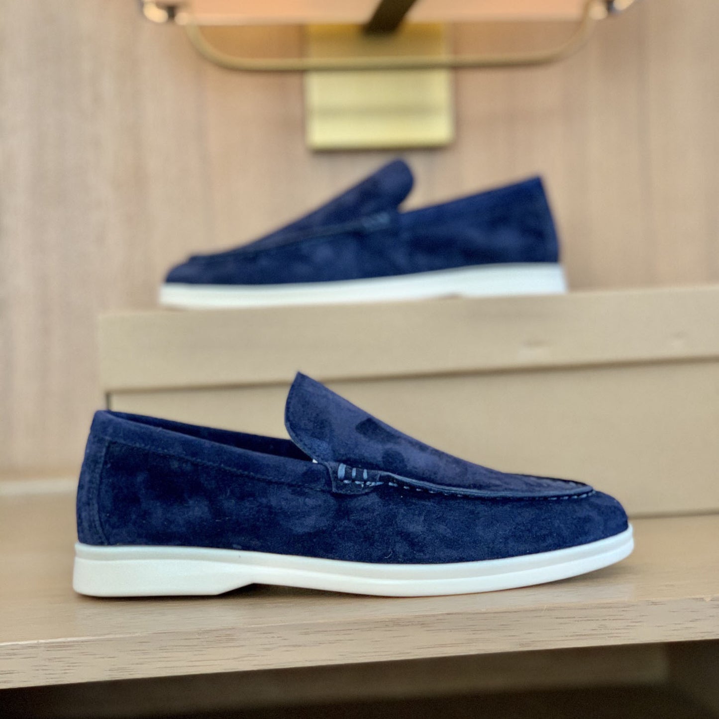 Women's & Men's Beef Tendon Soft Bottom Slip-on Suede Loafers