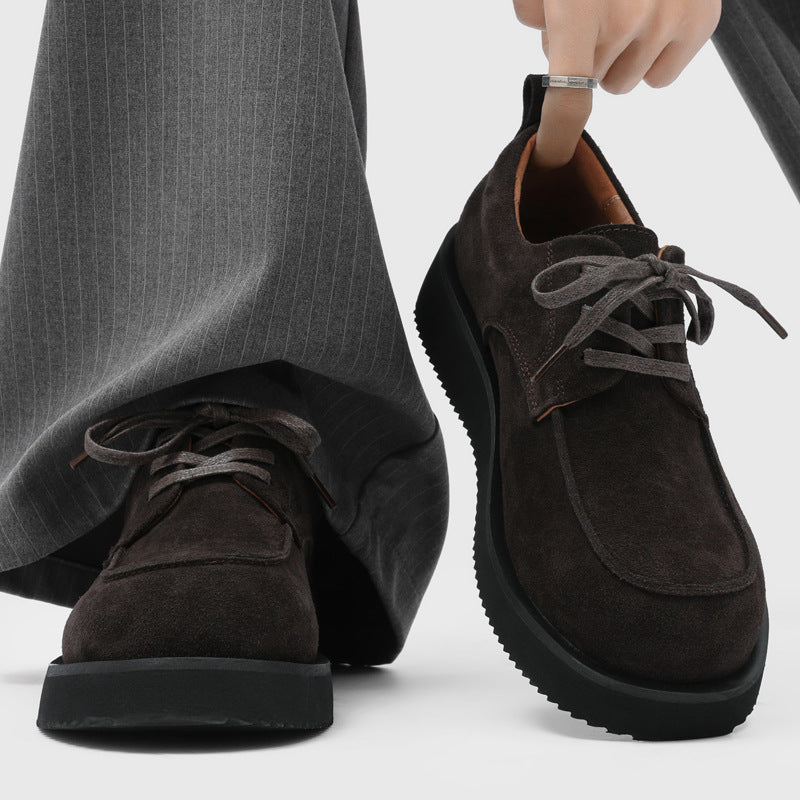 Men's High-grade Versatile Fashion Derby Commuter Elevator Wild Big Men's Shoes