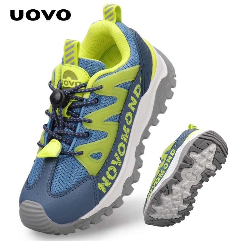 Children's Waterproof Breathable Soft Sole Convenient Elastic Buckle Children's Sports Shoes