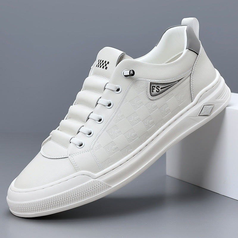 Men's Summer Korean Style Simple White Lightweight Breathable Men's Board Shoes