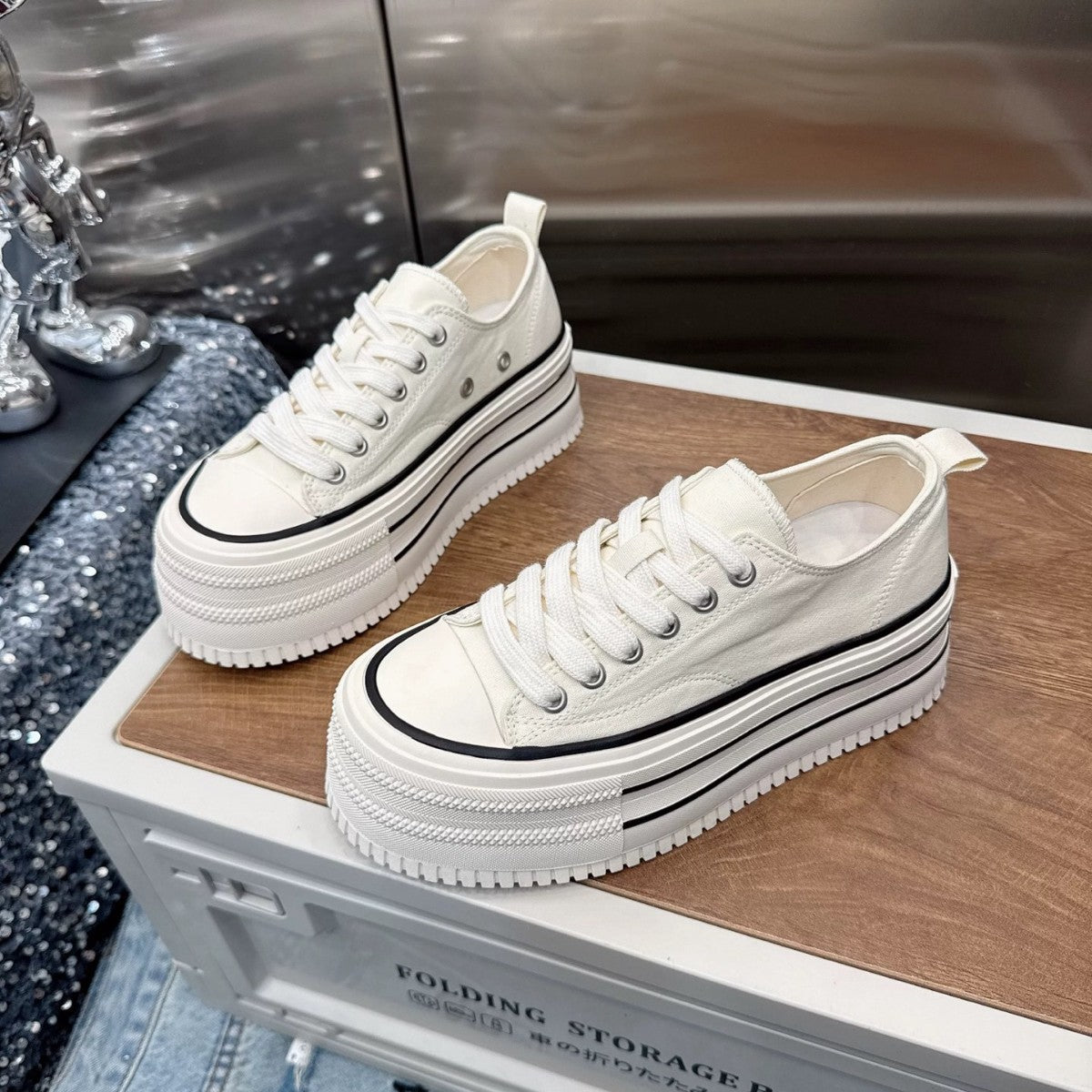Women's Small Platform Hight Increasing Board Spring Casual Shoes