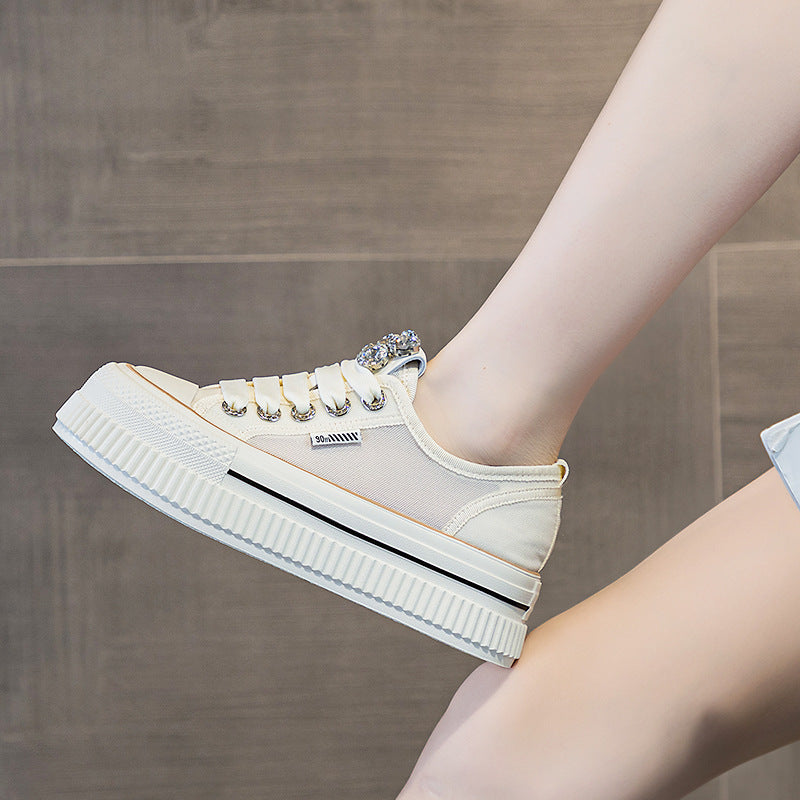 Women's Summer Versatile Mesh Sports Leisure Rhinestone Sneakers