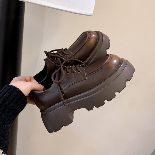 Women's British Style Spring Platform Pumps Genuine Women's Shoes