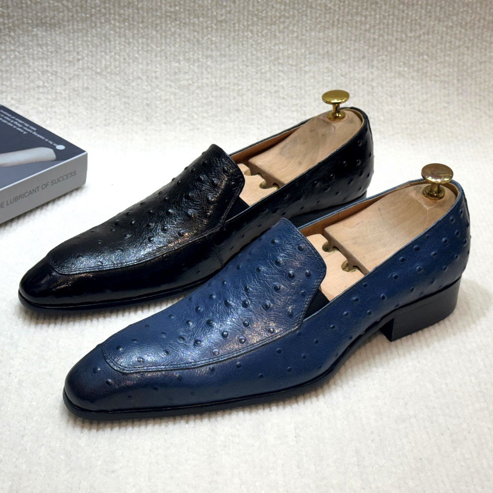 Trend Ostrich Grain One Pedal Business Light Loafers/doug Shoes