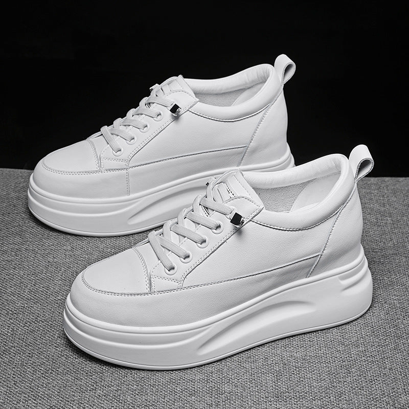 Women's White Campus Height Increasing Black Small Casual Shoes