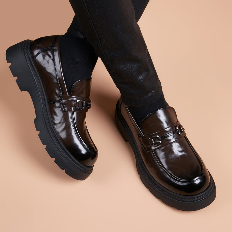 Men's Slip On Hight Increasing Platform Slip-on Men's Business Leather Shoes