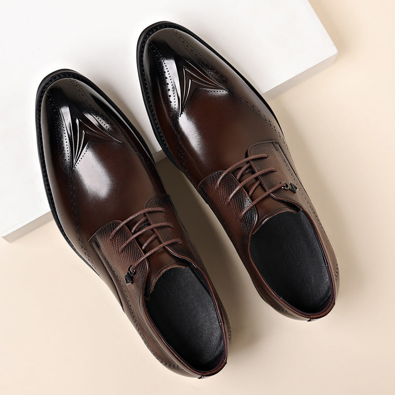 Men's Business Formal Wear Genuine Wedding Commuter British Leather Shoes