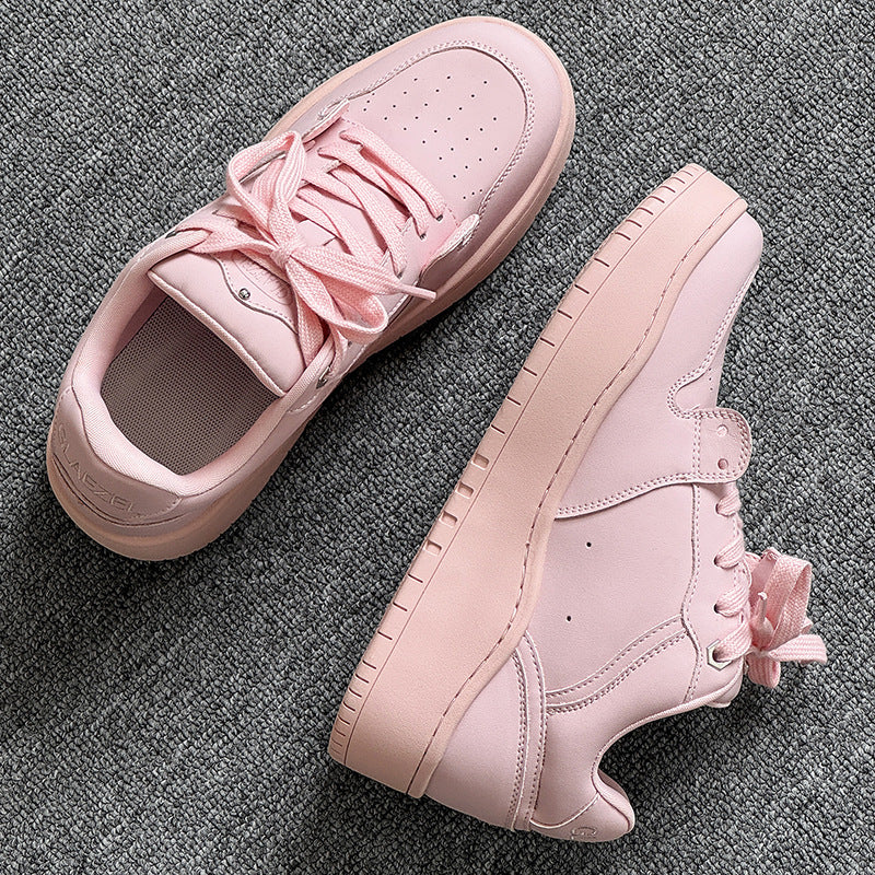 Women's & Men's Invisible Height Increasing Insole Bread Models Fairy Pink Platform Sneakers