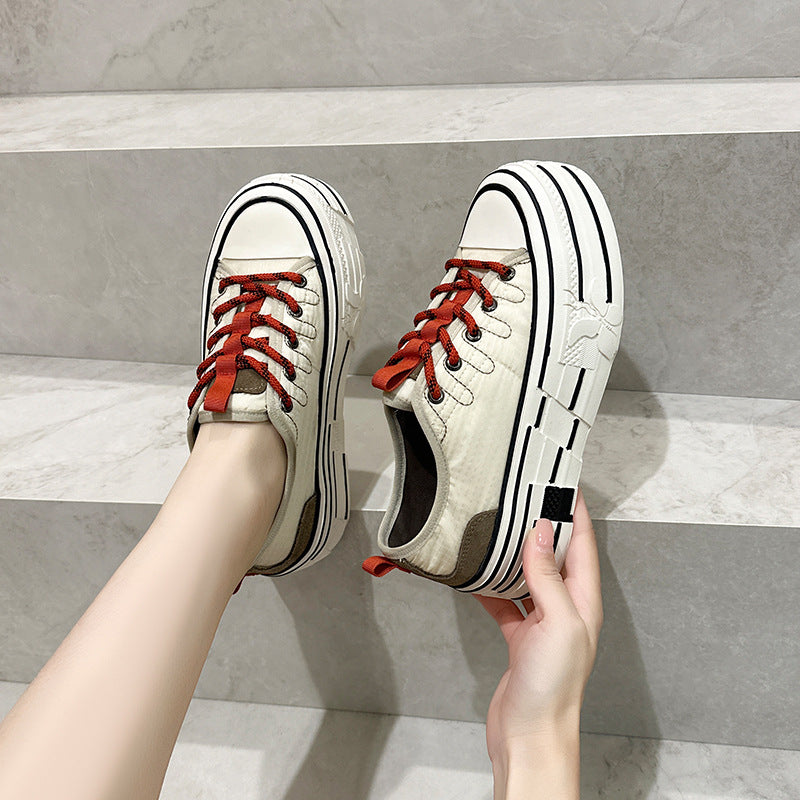 Women's Increasing Insole Summer Thick Bottom Fashion White Versatile Women's Casual Shoes