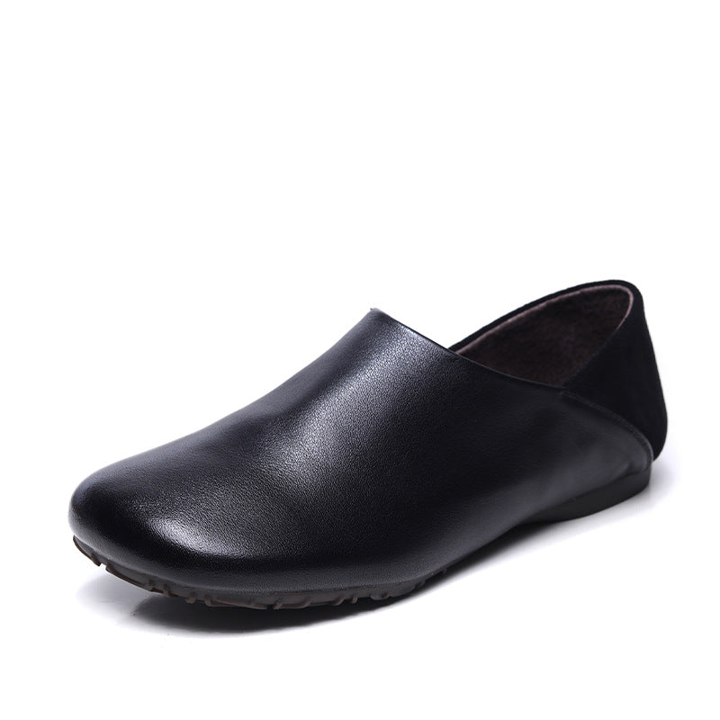 Women's First Layer Cowhide Slip-on Tendon Sole Autumn Mori Style Women's Casual Shoes