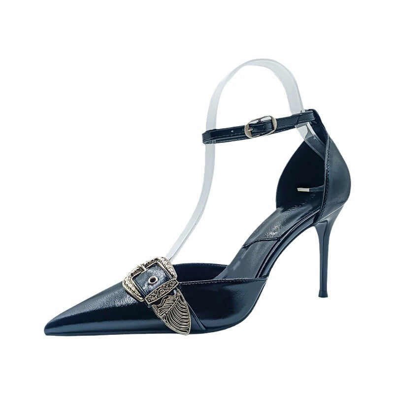 Women's Style Elegant Retro Word With Pointed Toe High Stiletto Women's Fashion Shoes