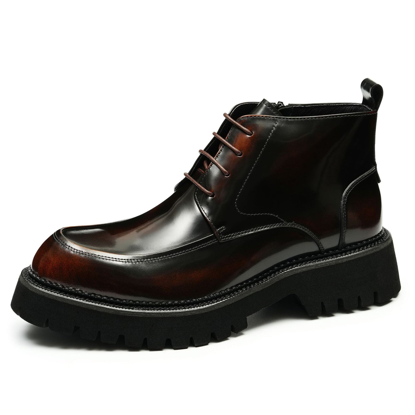 Men's Martin Zipper Patent Glossy British Ankle Boots