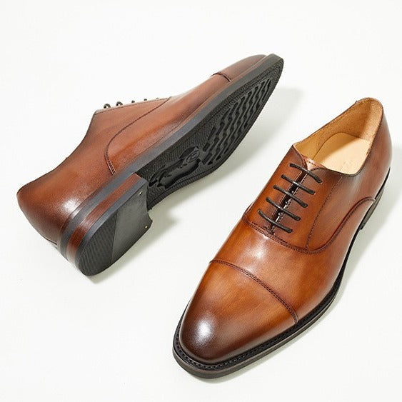 Men's Three Connector British Handmade Oxford Height Men's Shoes