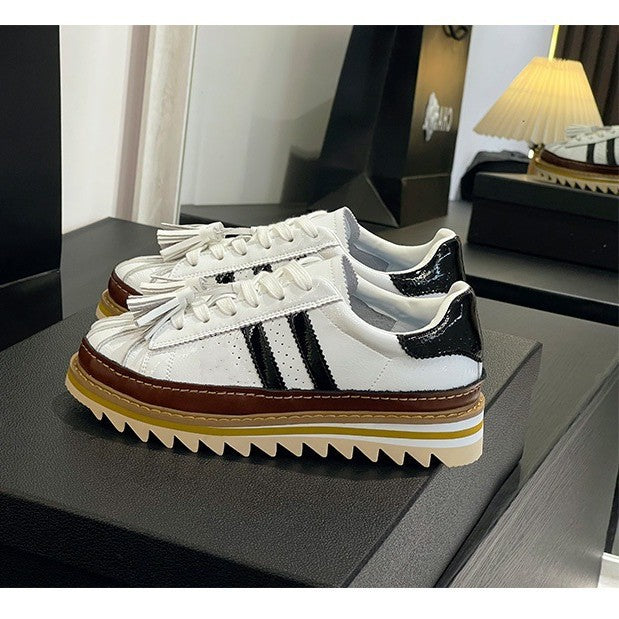 Name Shell Head White Height Increasing Couple Women's Sports Shoes