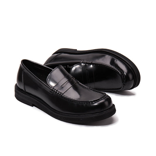 Men's Summer Formal Business Breathable Black Round Loafers