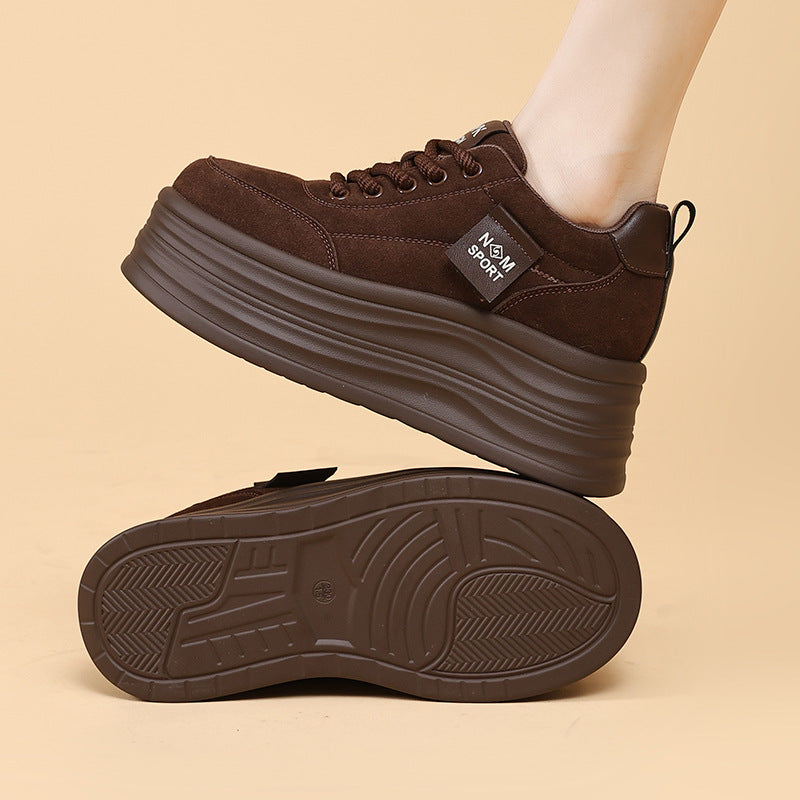 Women's Small Thick Soft Bottom Warm Suede White Men's Shoes