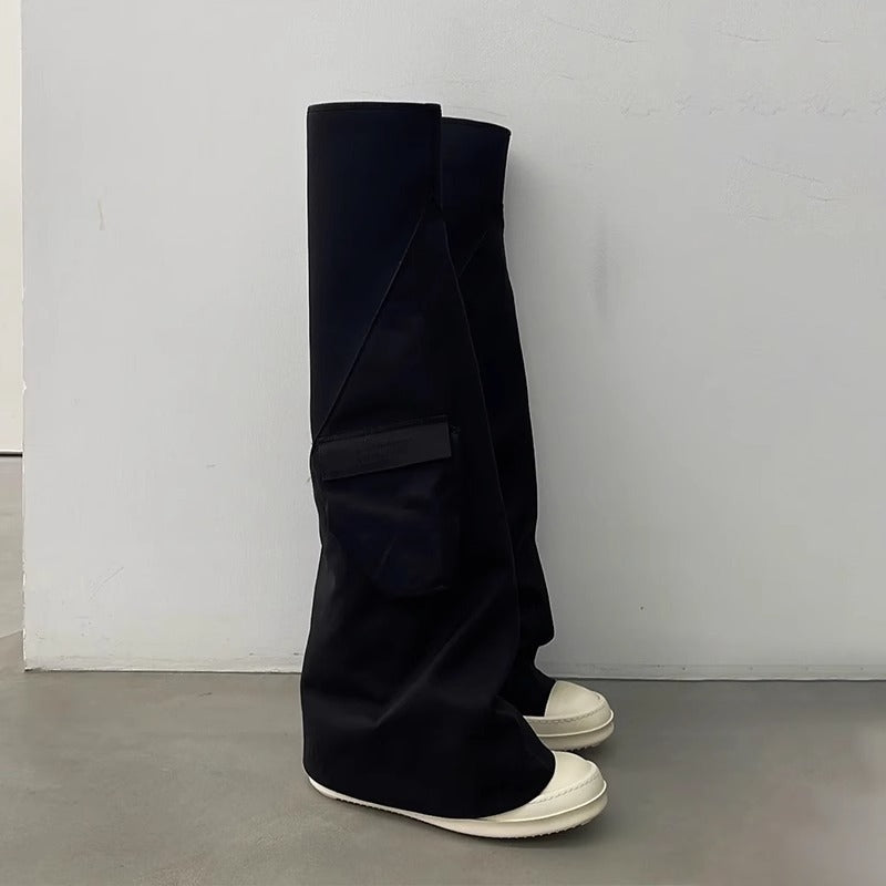 Women's High-grade Sheepskin Pocket Pants Tall Knight Boots