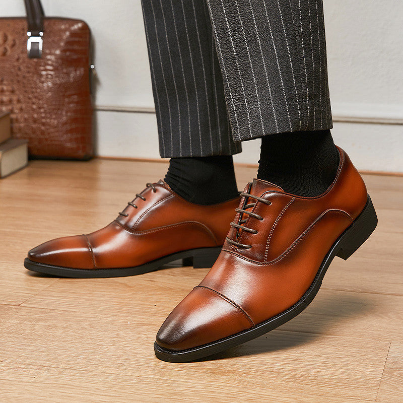 Men's Insole Formal Wear Soft Bottom Oxford Pointed Leather Shoes