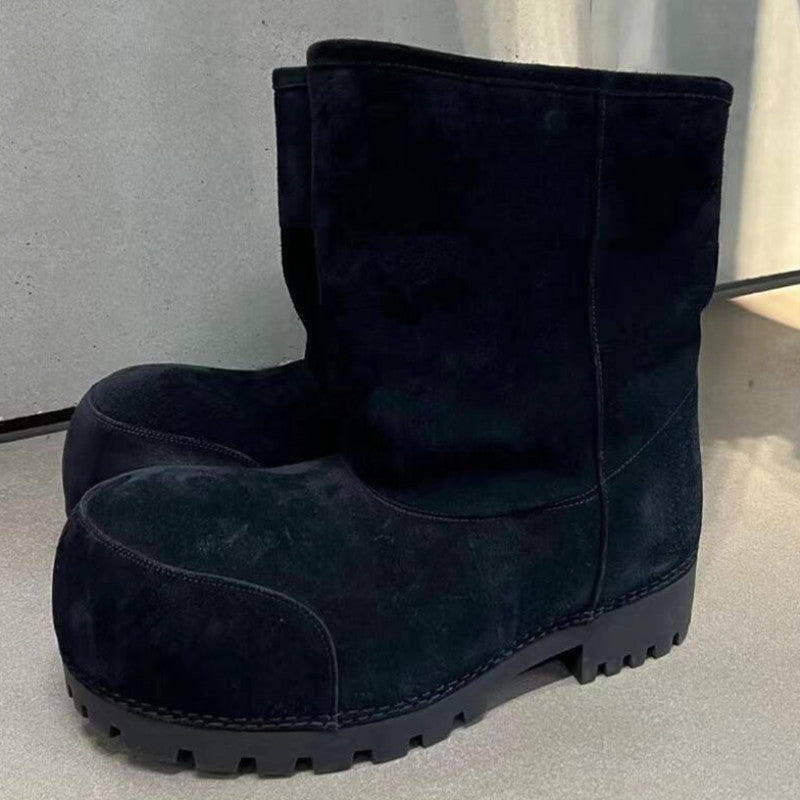 Women's & Men's Ugly Cute Big Head Thick Sole Increased Middle Fleece Snow Boots