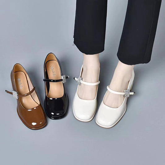 Women's Square Toe Mary Jane Spring Korean High Temperament Wild Fairy Women's Fashion Shoes
