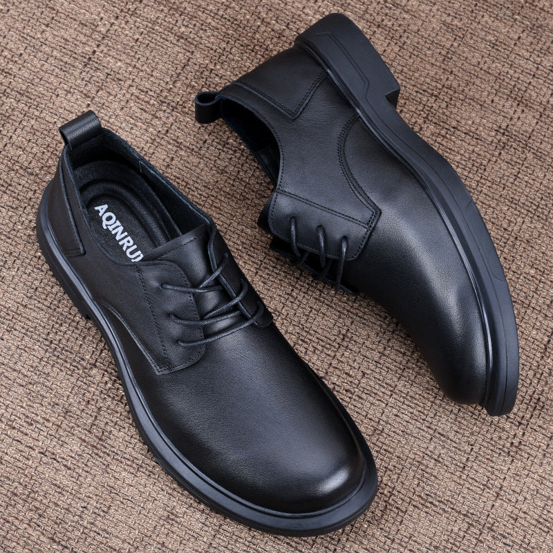 Men's Layer Cowhide Breathable Soft Bottom Business Men's Shoes