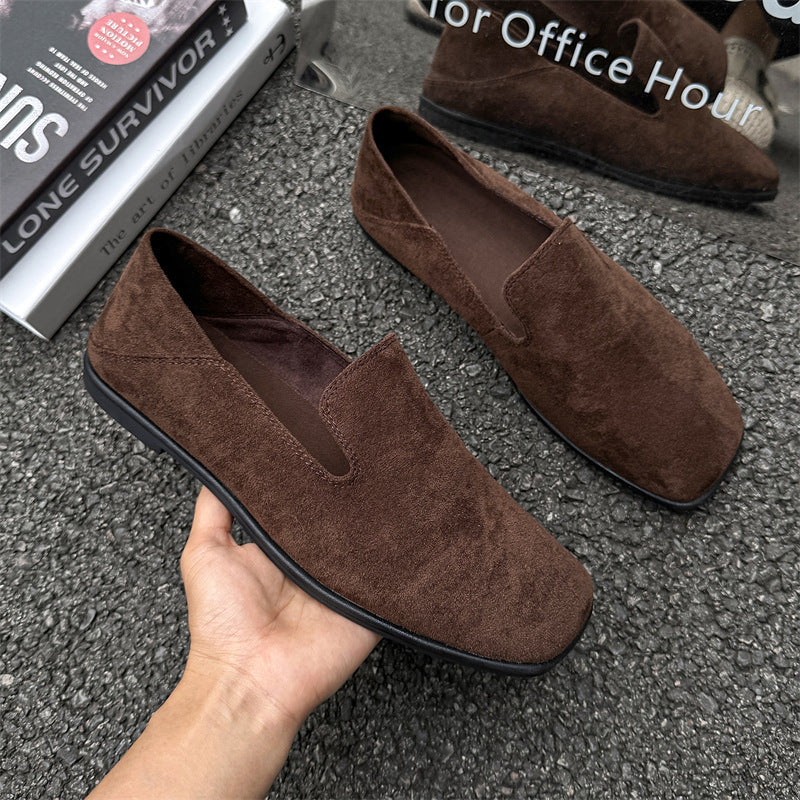 Women's & Men's Commuter Fashionable Flat Derby Blue Brown Men's Casual Leather Shoes