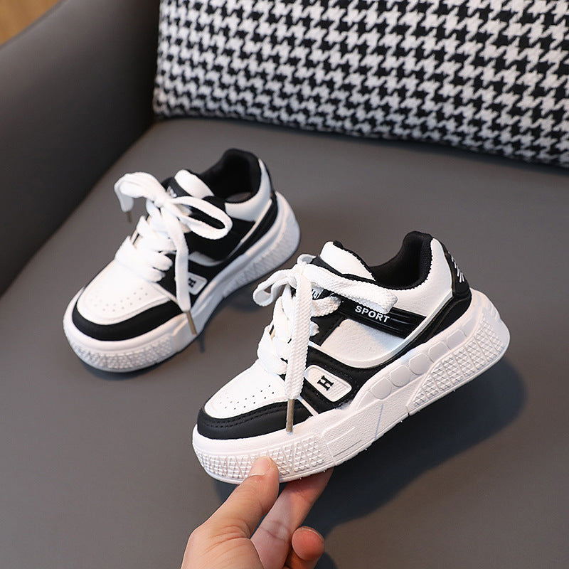 Children's Boy Versatile White Soft Bottom Kid's Sneakers