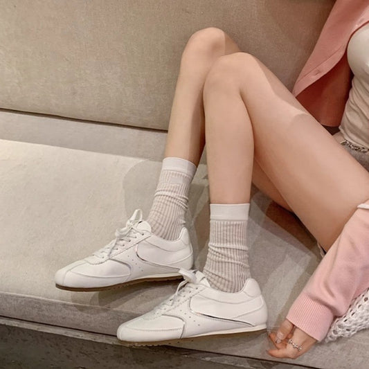 Women's Retro Ballet Training Round Toe Flat Sneakers