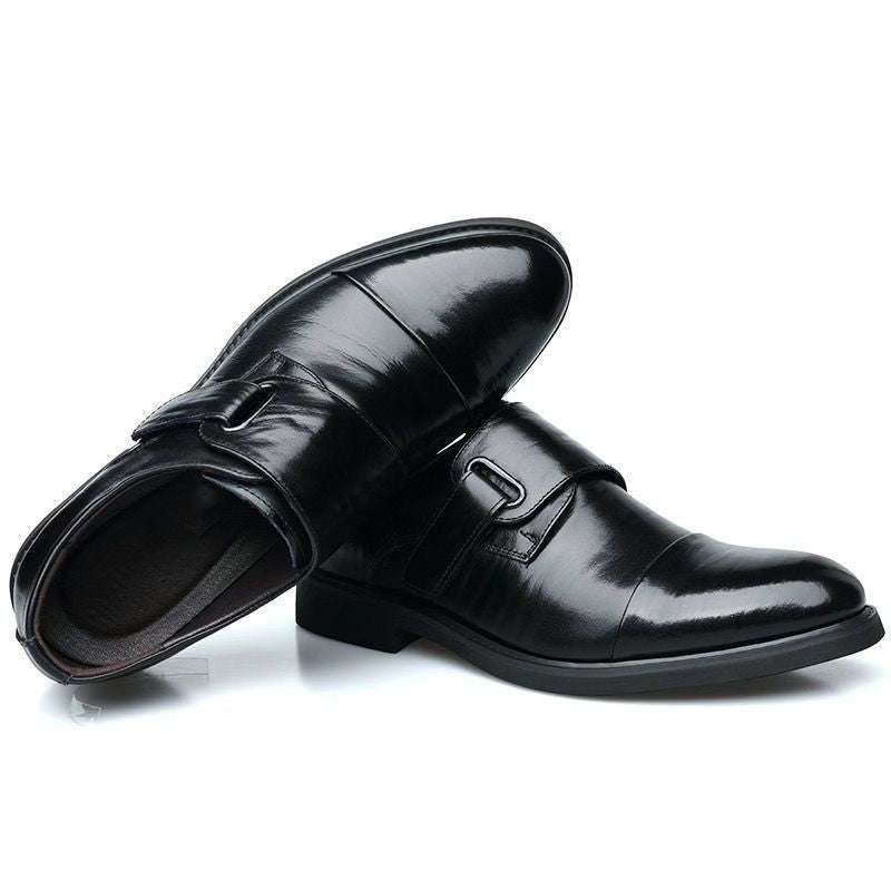 Men's Genuine Formal Wear Three Connector Inner Height Increasing Men's Business Leather Shoes