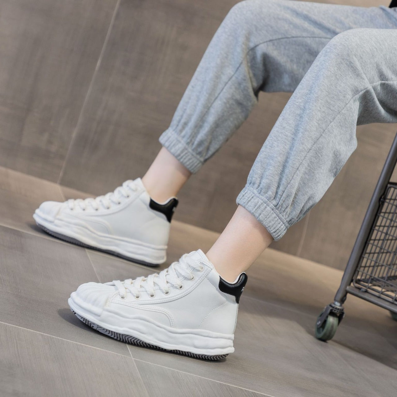 Women's White Summer Shell Toe Dissoed Genuine Casual Shoes