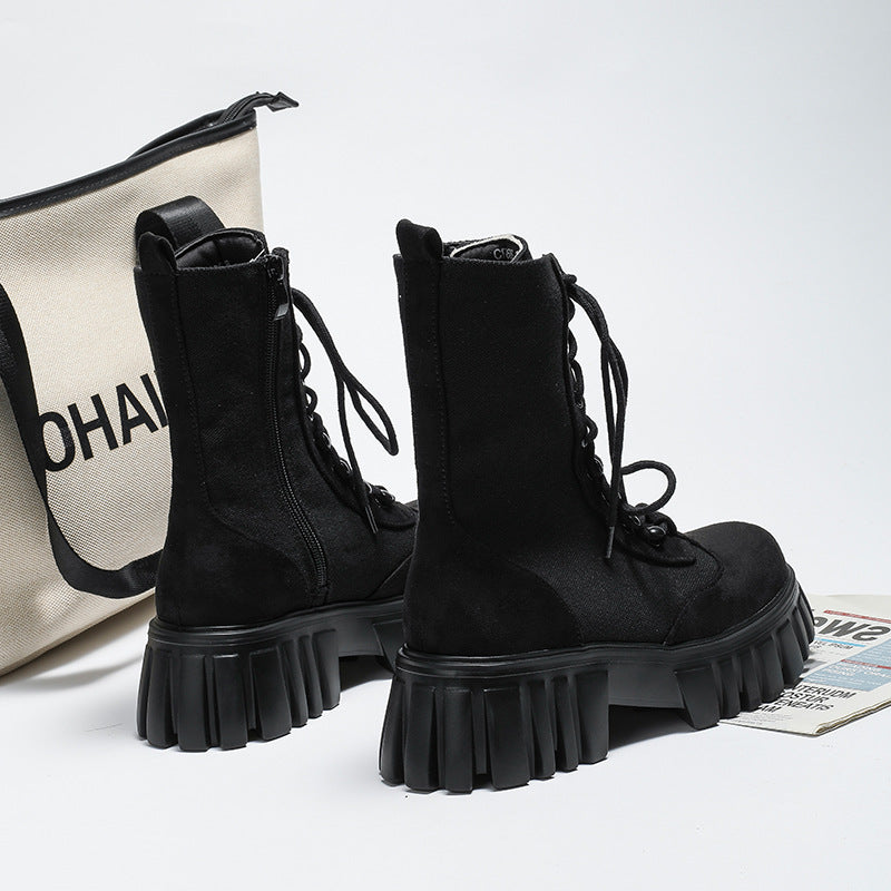 Women's Bag Hot Suede Height Increasing Tooling Boots