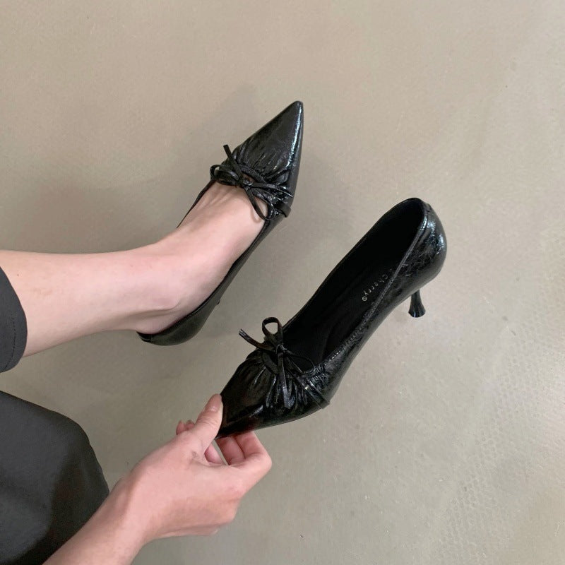 French Style Stiletto Low-cut Pointed Toe Western Women's Fashion Shoes