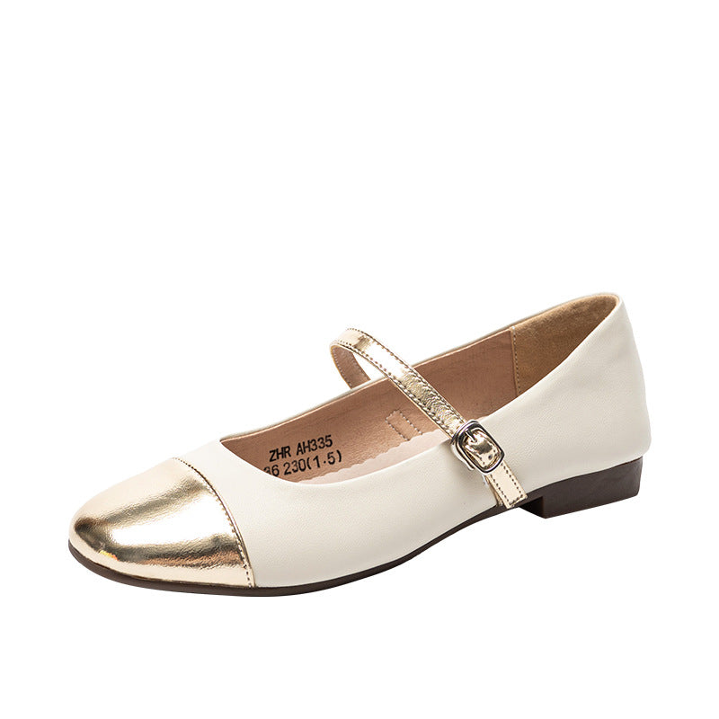 Women's Style Fashionable Mary Jane Korean Shiny Casual Shoes