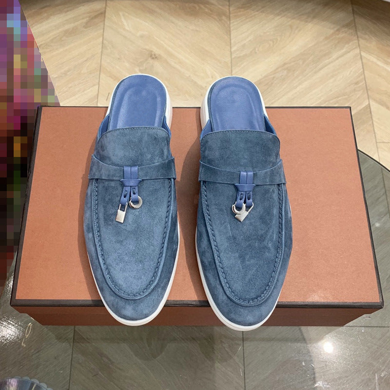 Toe Cap Semi French Comfortable British Flat Slippers