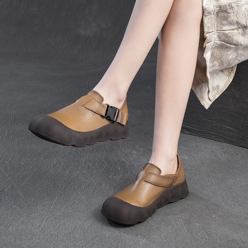 Shu Retro Soft Mother Buckle Comfortable Pumps Fashion Fashionable Women's Casual Shoes