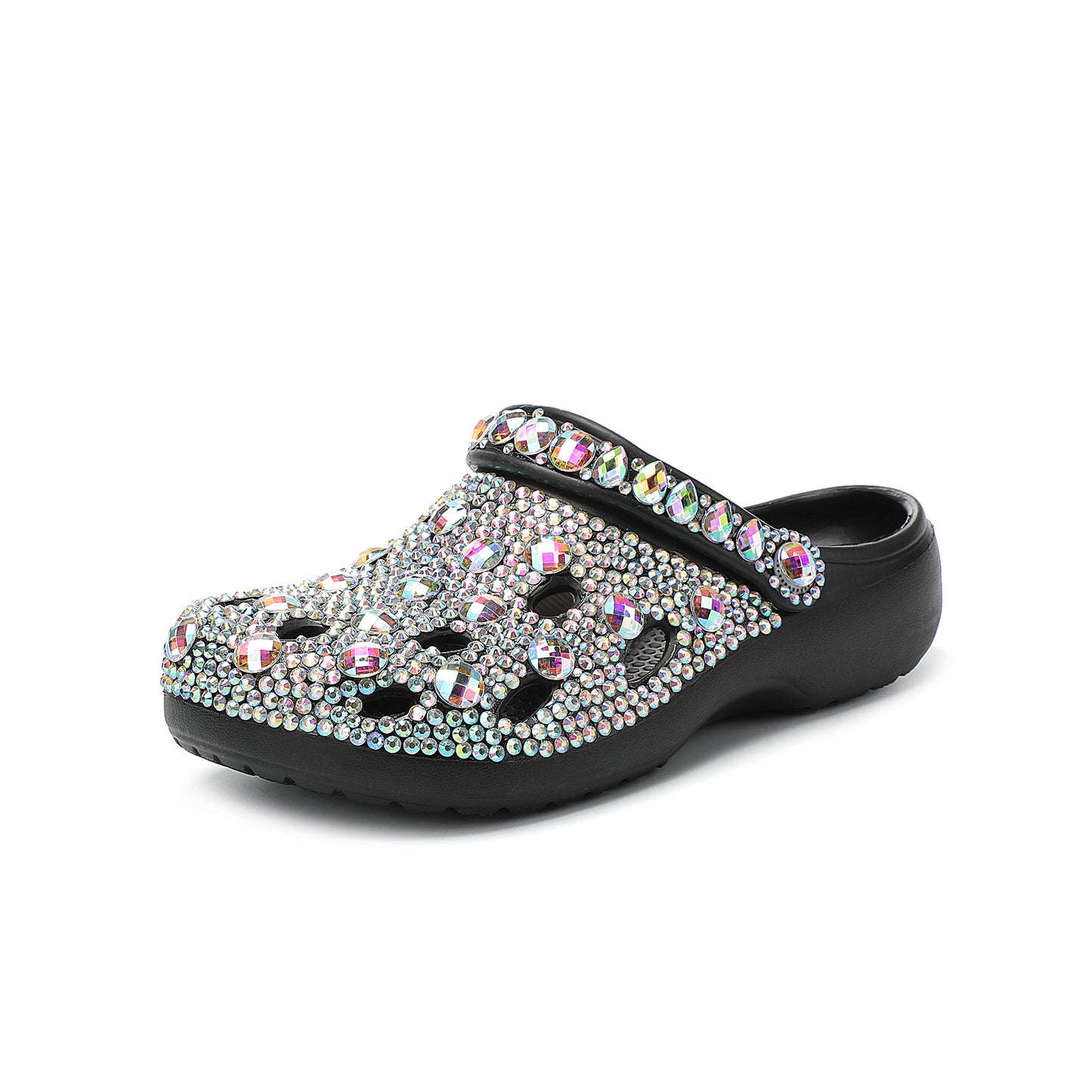 Women's Simple Hole Summer Diamond Studded Hand Platform Sandals