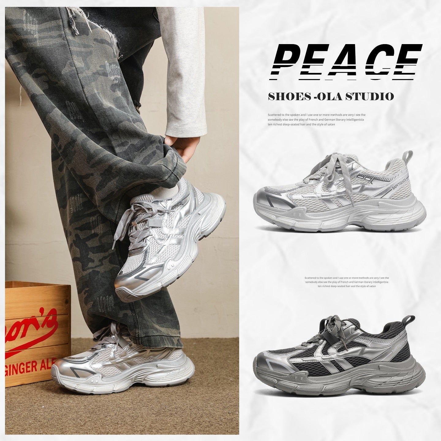 Men's Paris Dad Popular Today Trendy Sports Men's Casual Shoes