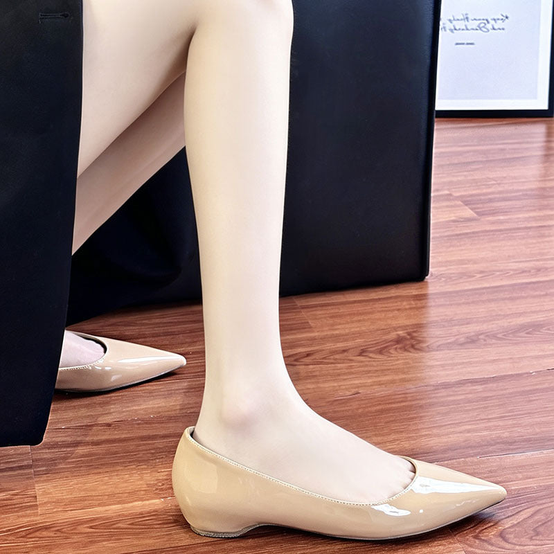 Fashionable High-grade Pointed Plus Size Low-cut Pumps Red Bottom Women's Fashion Shoes