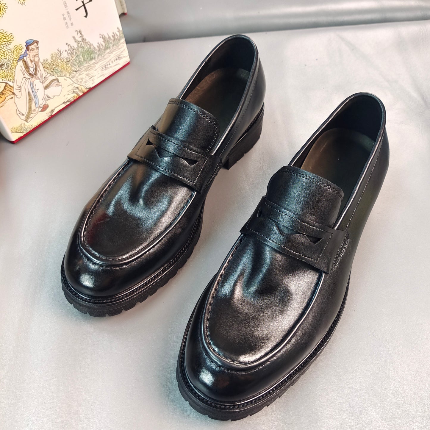 Washed-out Vintage Craft British Style Horse One Pedal Loafers/doug Shoes
