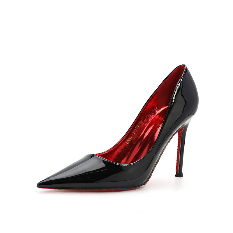 Women's Beautiful Stiletto Elegant Black High-heeled Patent Women's Fashion Shoes
