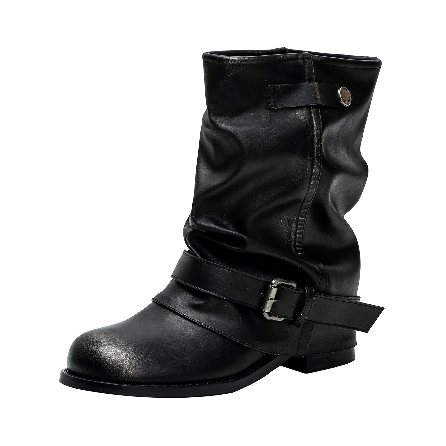 Women's Western Denim Pile Style Autumn Pleated Boots
