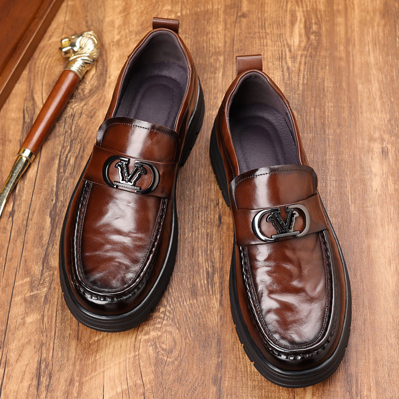 Men's Authentic Business Slip-on Lightweight Platform Leather Shoes
