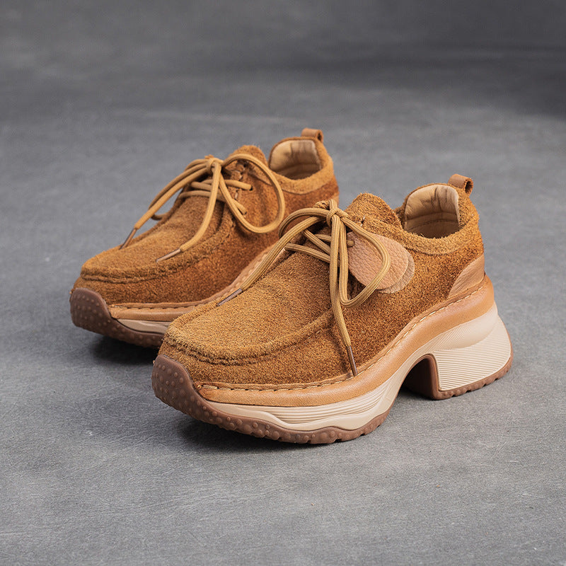 Women's Shu First Layer Cowhide Platform Comfortable Sports Versatile Fashion Women's Shoes